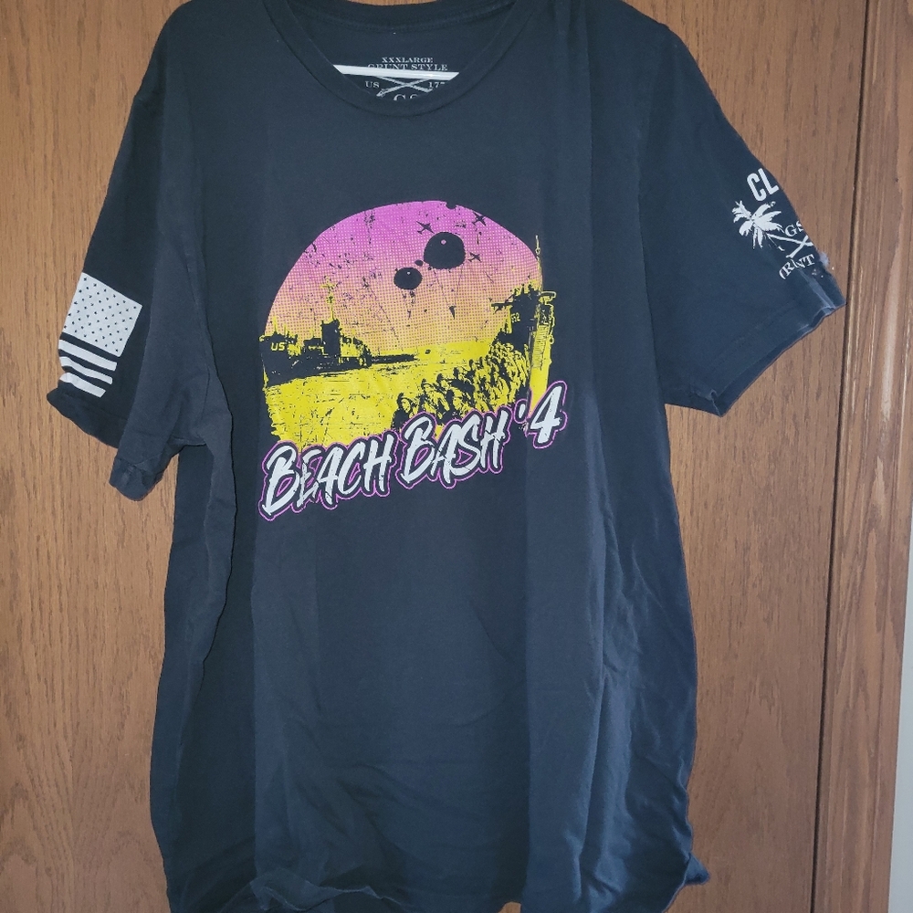 Mens grunt style xxxl beach Bash graphic tee short sleeve t-shirt